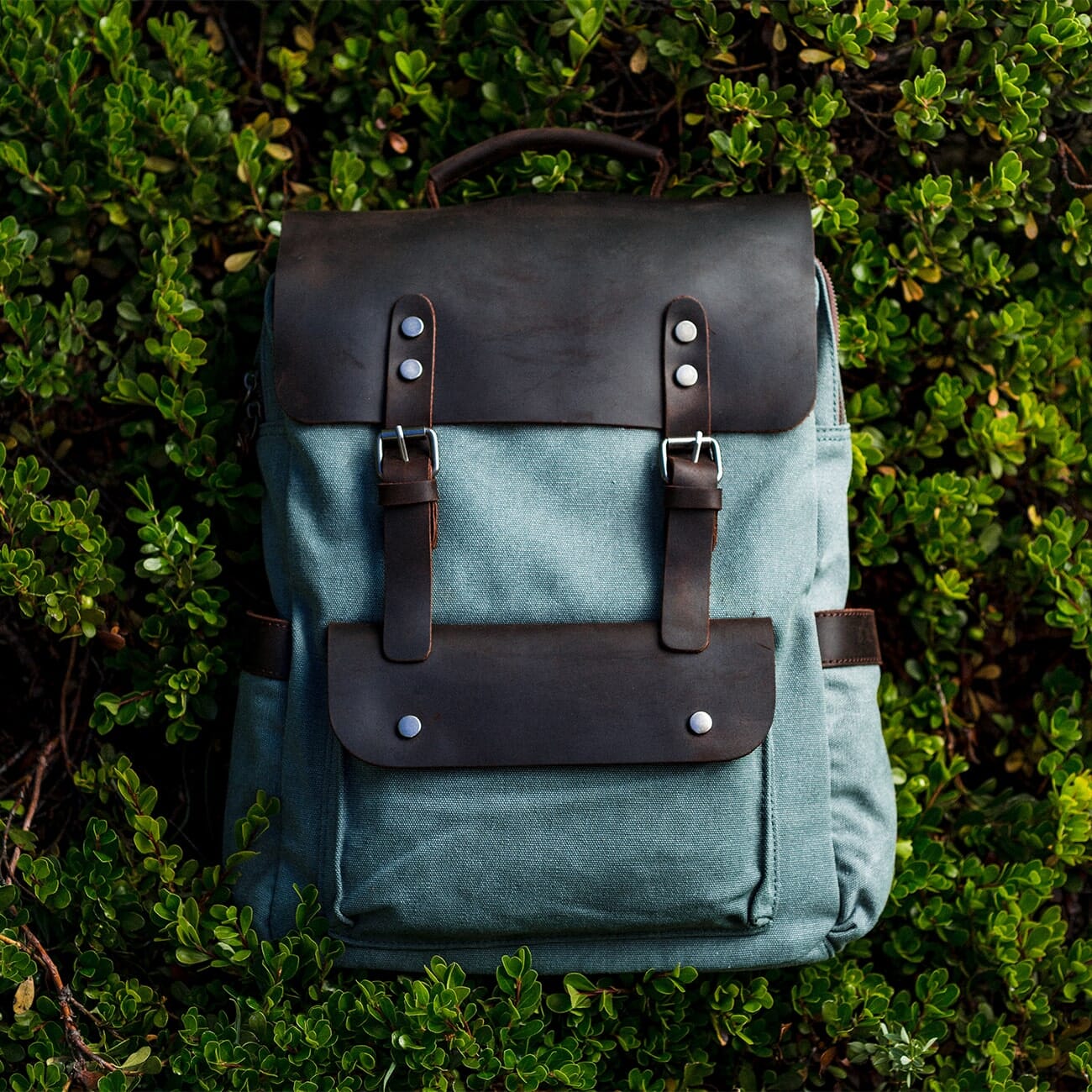 Canvas Tasche Norwegen – Vintage Rucksack für Laptop & Reisen 16L