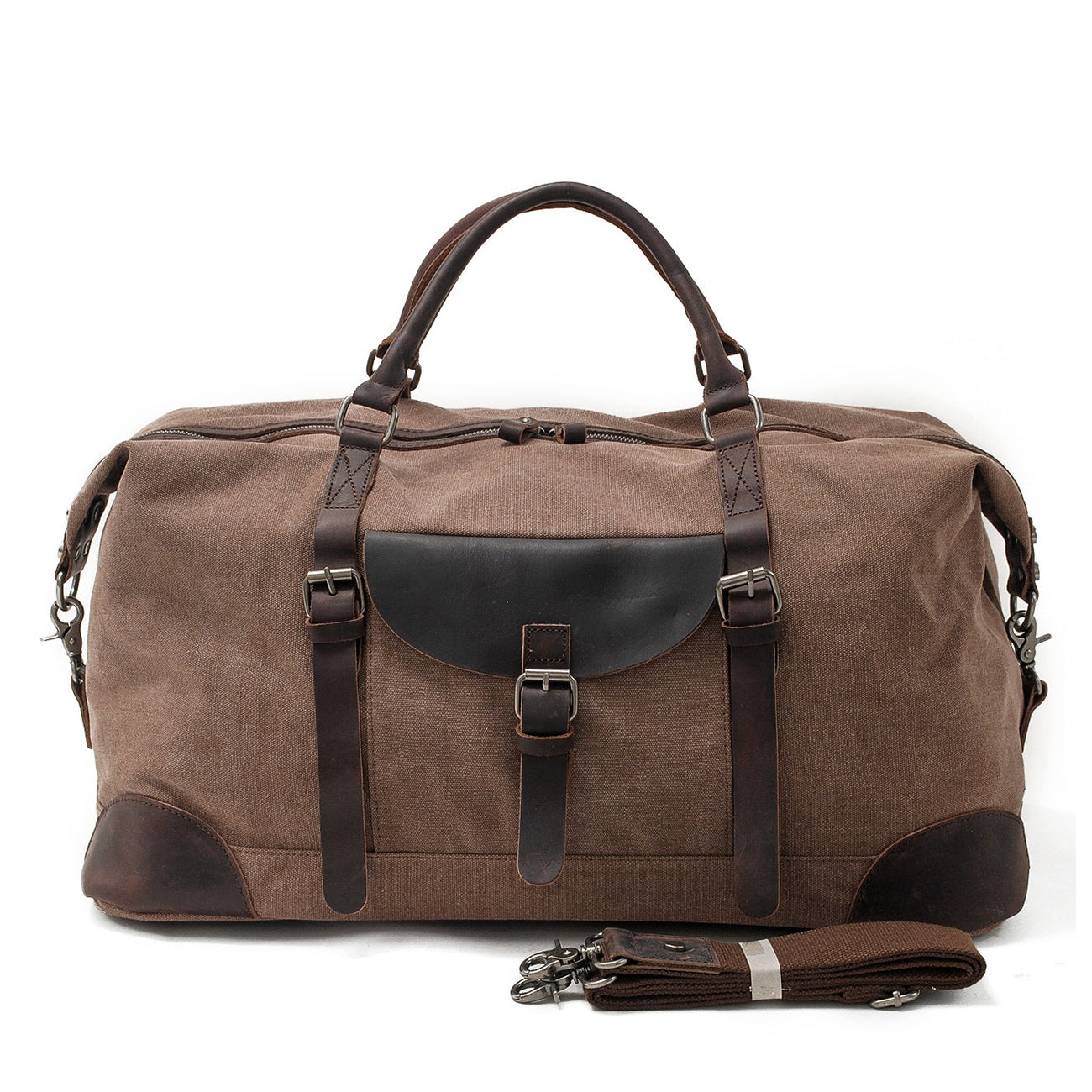 Duffelbag Polen – Vintage Canvas Weekender 56L aus Leder