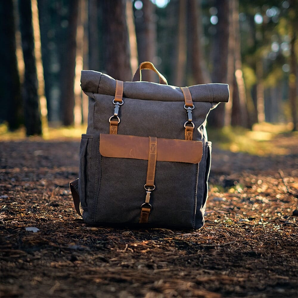 Canvas Tasche Vintage AMSTERDAM – Retro Rucksack mit Laptopfach