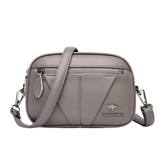 Elegante Umhängetasche 3L aus Leder mit verstellbarem Riemen