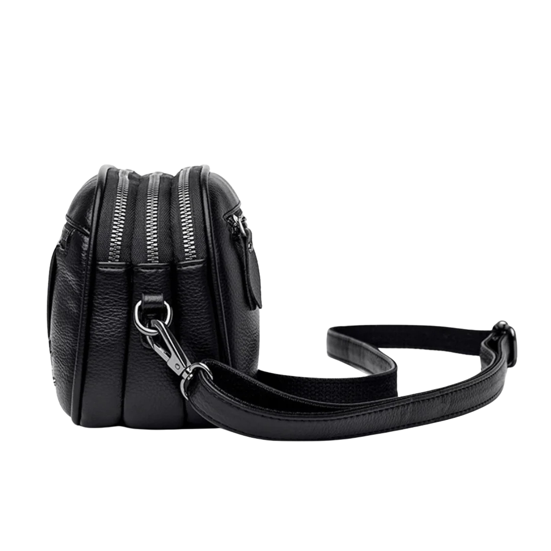 Elegante Umhängetasche 3L aus Leder mit verstellbarem Riemen