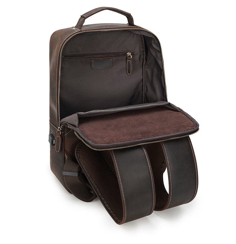Crazy Horse Leder Rucksack 17L Montaro – Vintage Backpack aus Echtleder