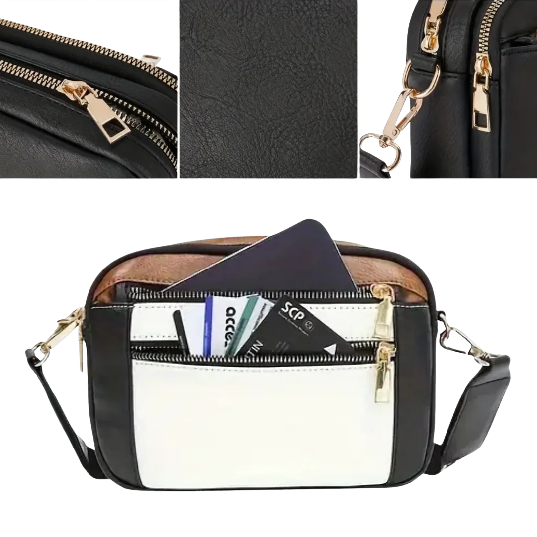 Umhängetasche Damen aus veganem Leder mit verstellbarem Riemen