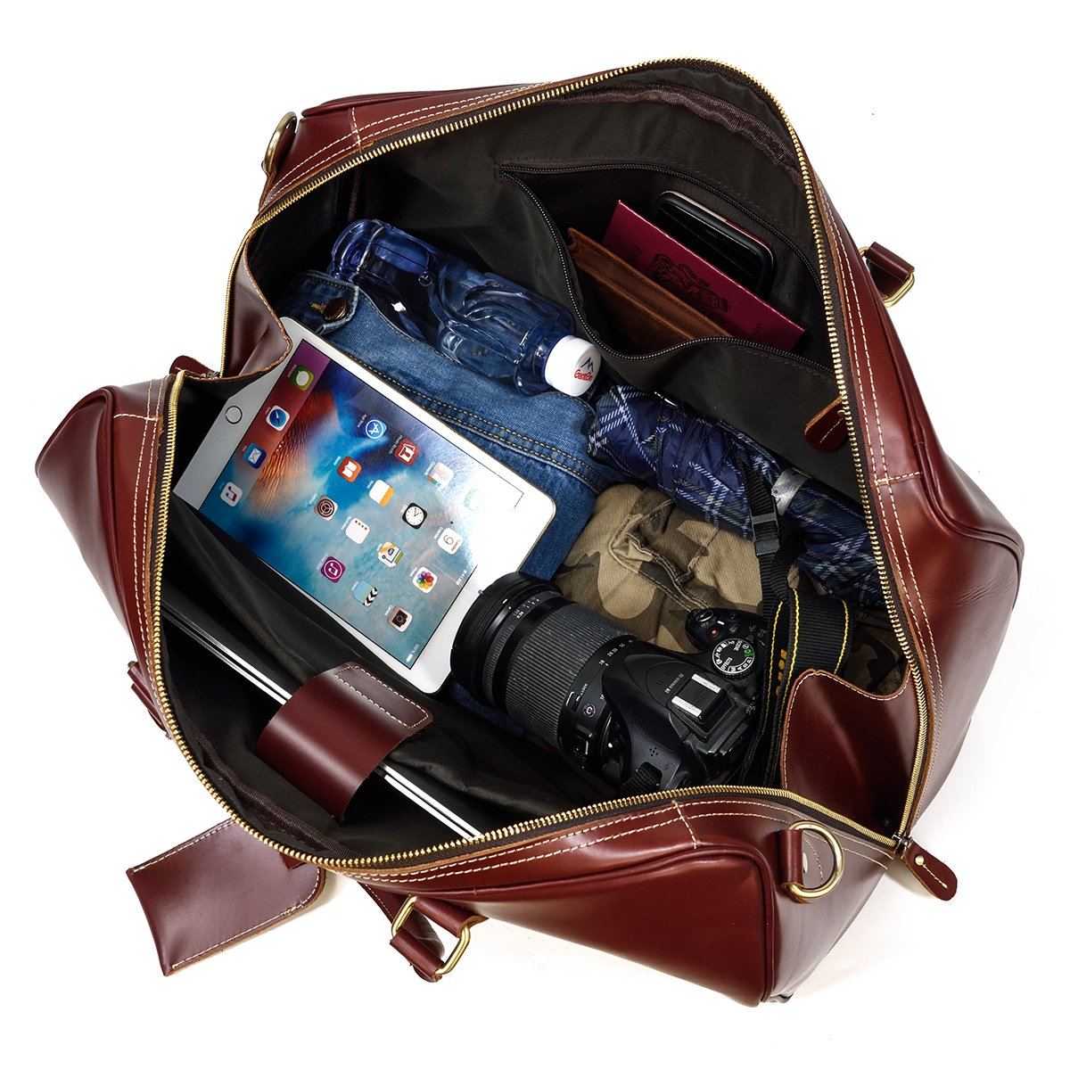 Leather Weekender Bag – Vintage 35L Weekender für Stilreisen