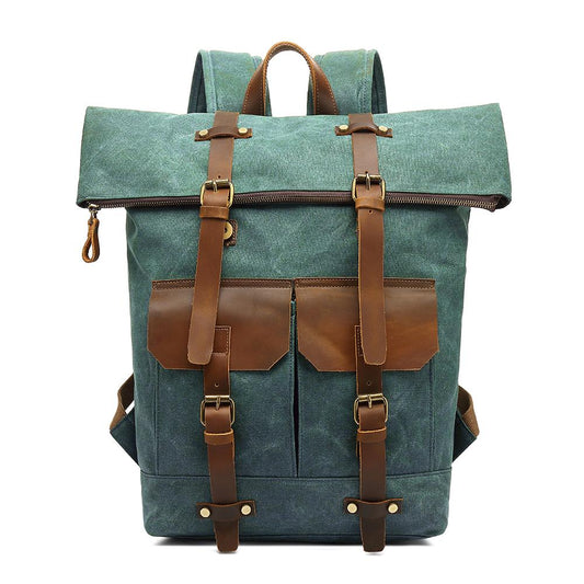 Wasserdichter Rucksack 20L aus Canvas & Leder – Vintage Outdoor Rucksack CONNEMARA
