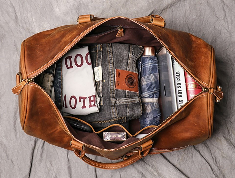 Weekender Leder Herren – Vintage Reisetasche aus Rindsleder