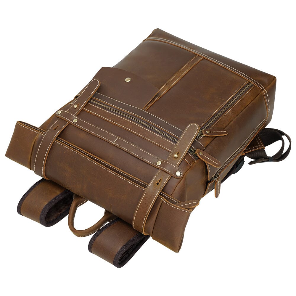 Leder Laptop Rucksack 16,5L Valeron – Business Backpack aus Echtleder