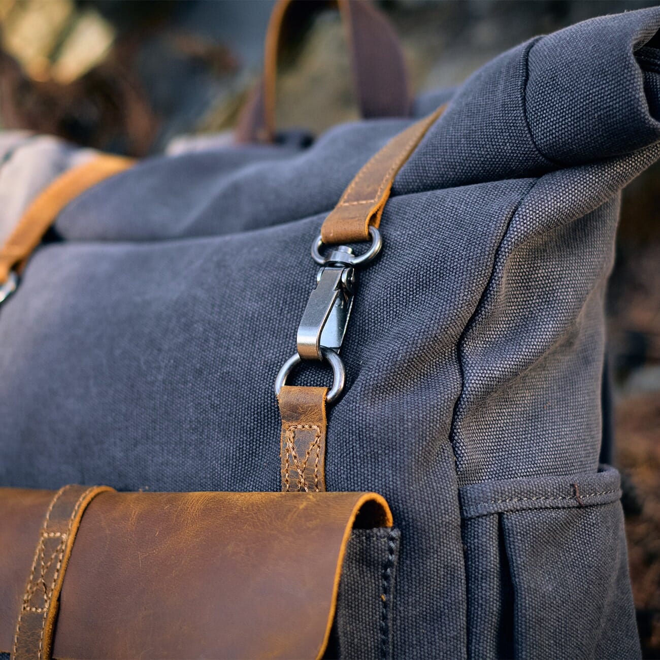 Canvas Tasche Vintage AMSTERDAM – Retro Rucksack mit Laptopfach
