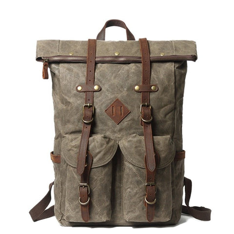 Vintage Rucksack – Canvas Rucksack für Uni, Wandern & Alltag 35L