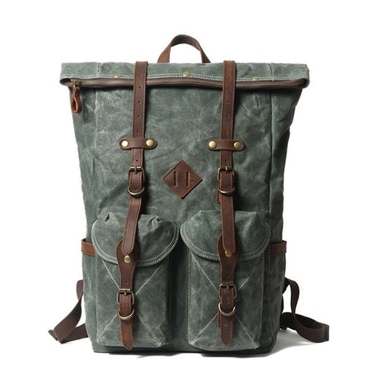 Vintage Rucksack – Canvas Rucksack für Uni, Wandern & Alltag 35L