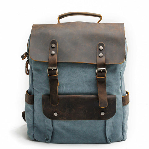 Canvas Tasche Norwegen – Vintage Rucksack für Laptop & Reisen 16L