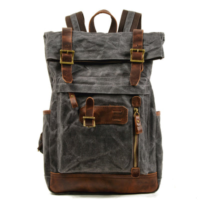 Rustic Backpack BRAMSTONE 20L – Waxed Canvas Rucksack Vintage