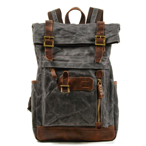 Rustic Backpack BRAMSTONE 20L – Waxed Canvas Rucksack Vintage