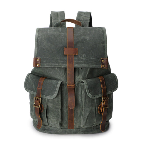 Vintage Rucksack 24L – Canvas & Leder Rucksack NORDVIK