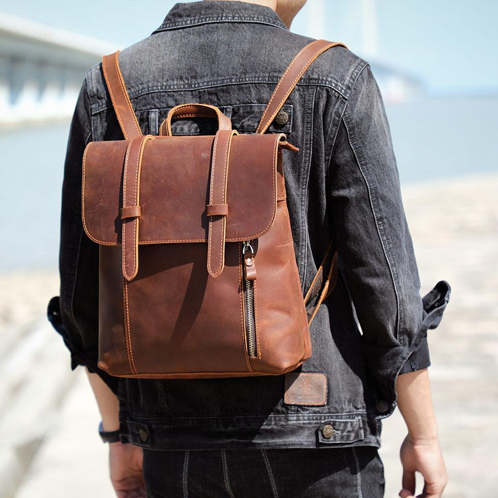 Kleiner Leder Rucksack 10L Ithvara – Vintage Rucksack aus Leder