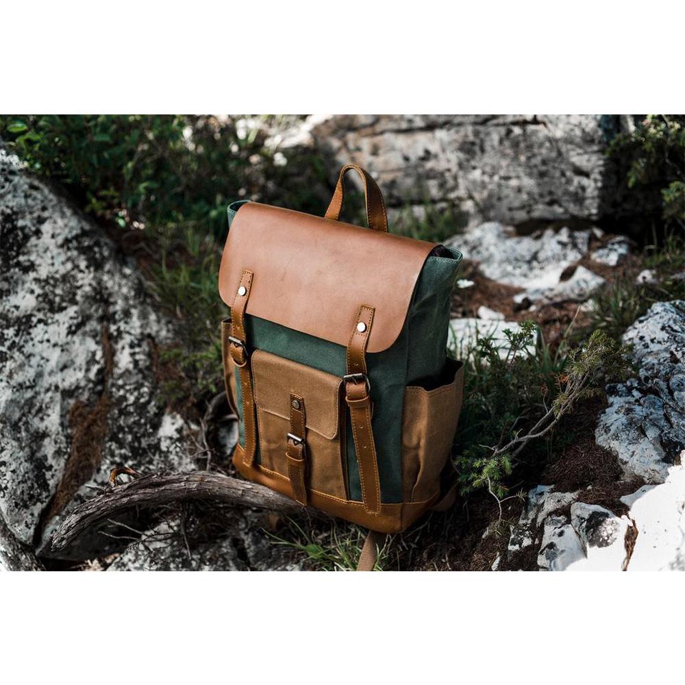 Retro Rucksack Schweden – Vintage Canvas Rucksack mit Laptopfach 18L