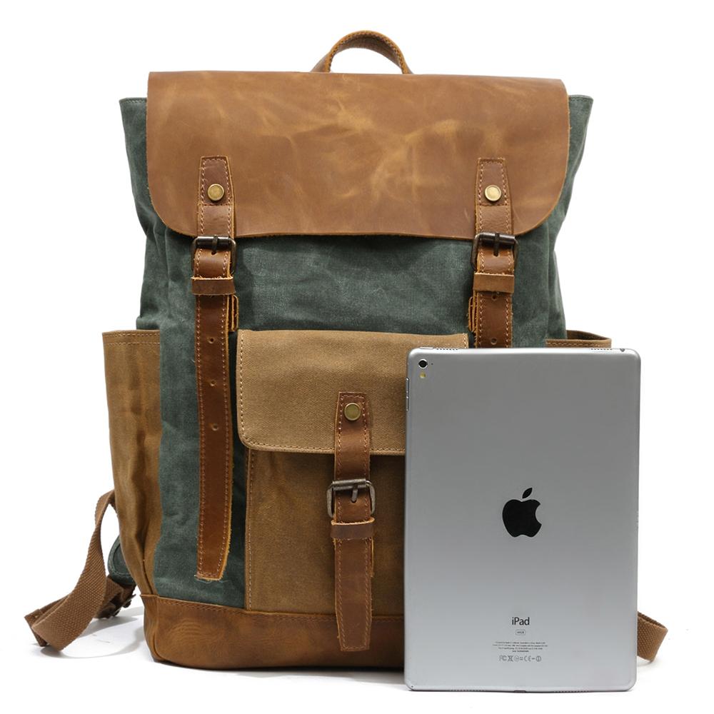 Retro Rucksack Schweden – Vintage Canvas Rucksack mit Laptopfach 18L
