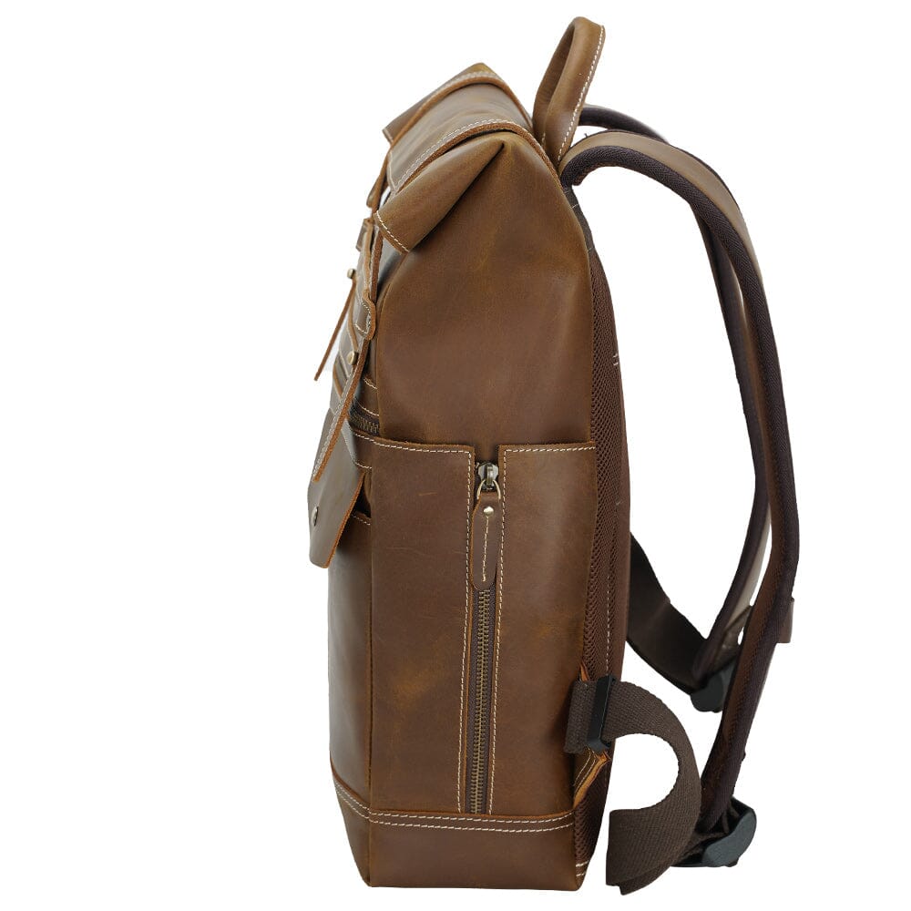 Leder Laptop Rucksack 16,5L Valeron – Business Backpack aus Echtleder