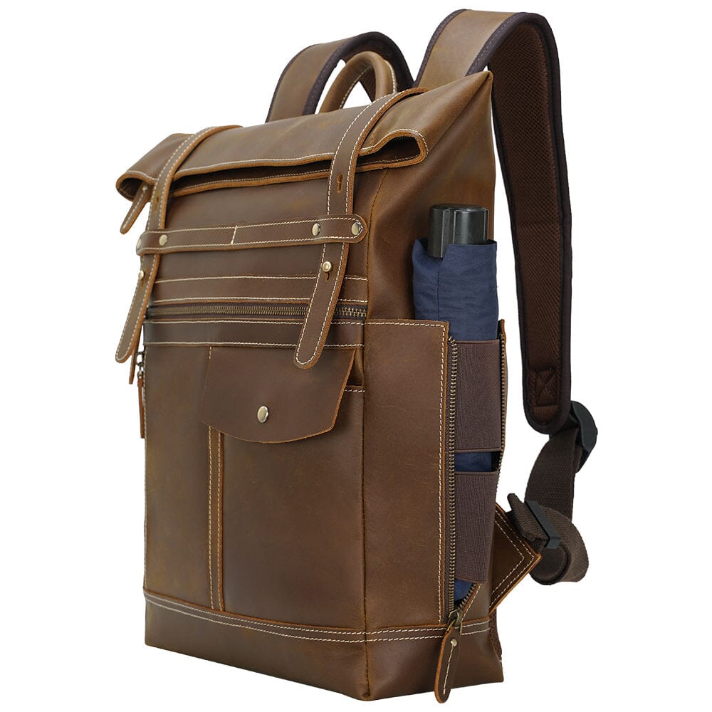 Leder Laptop Rucksack 16,5L Valeron – Business Backpack aus Echtleder