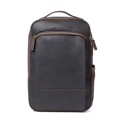 Leder-Laptop-Rucksack im Vintage-Stil – Robust & Elegant 16L