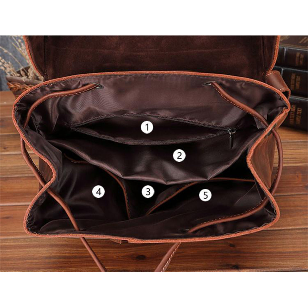 Leder Schulranzen Rucksack 16L Oklair – Vintage Satchel aus Leder