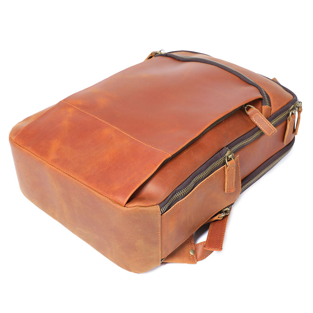 Leder-Laptop-Rucksack im Vintage-Stil – Robust & Elegant