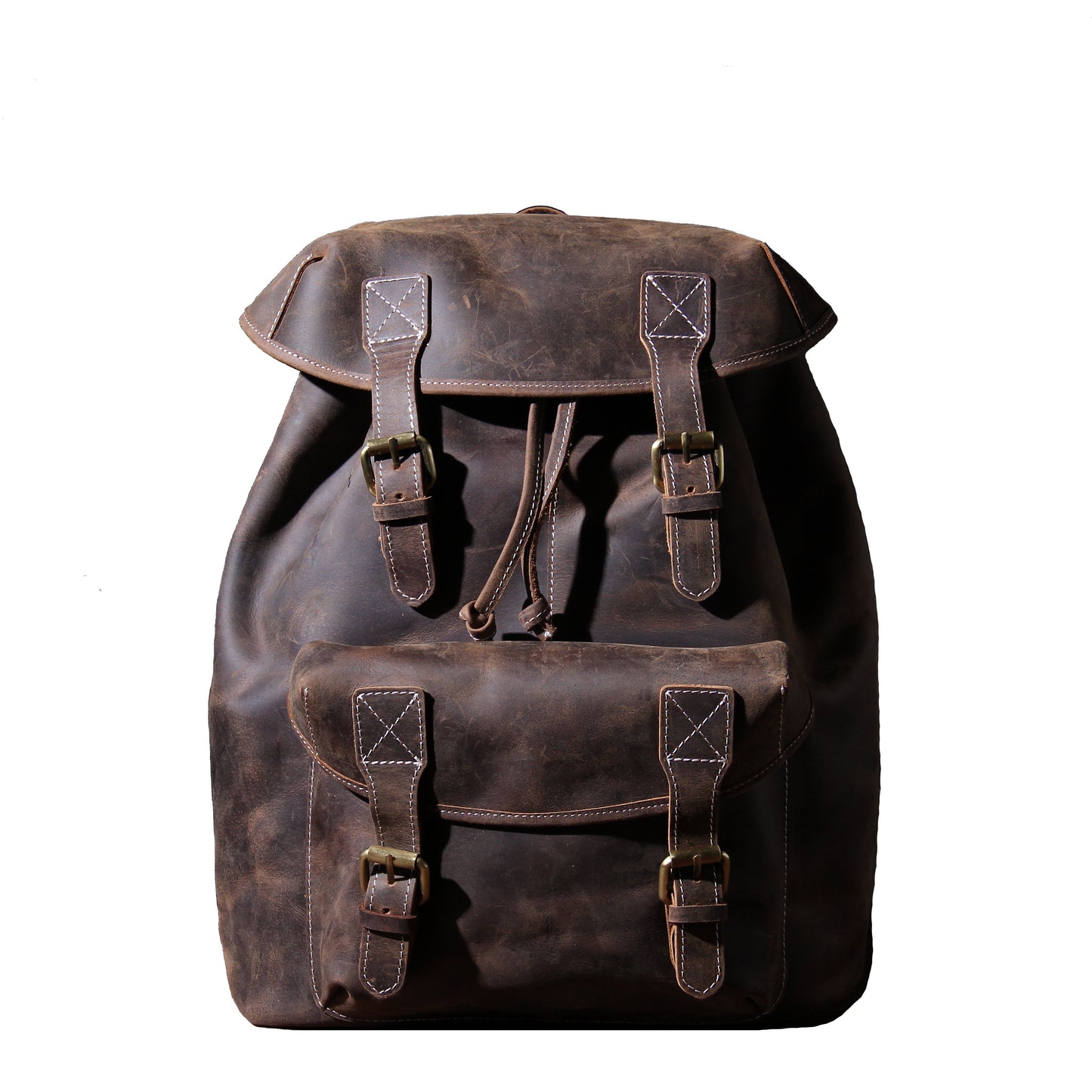 Leder Knapsack Rucksack 19L Kalvenor – Vintage Rucksack aus Leder