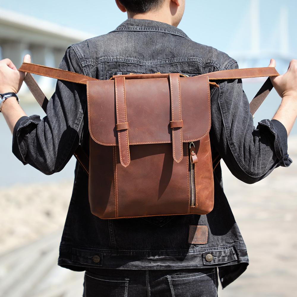 Kleiner Leder Rucksack 10L Ithvara – Vintage Rucksack aus Leder
