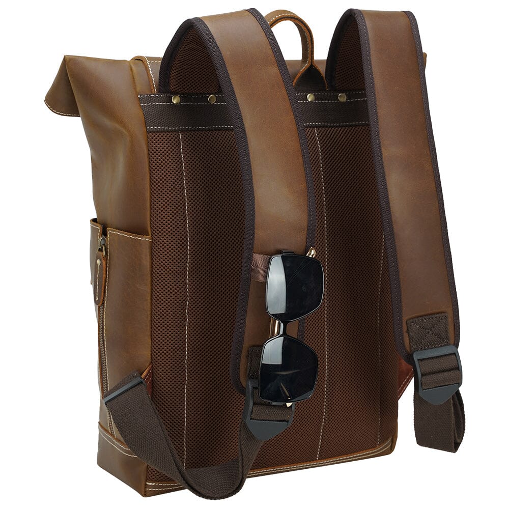 Leder Laptop Rucksack 16,5L Valeron – Business Backpack aus Echtleder