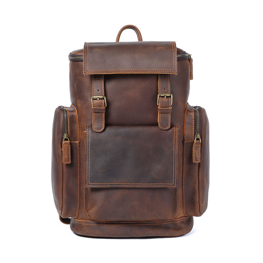 Echter Leder-Laptop-Rucksack – Vintage-Rucksack für Beruf und Reise