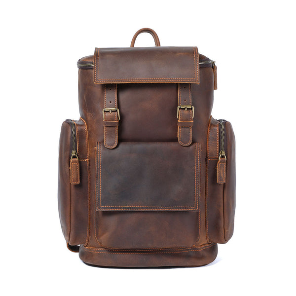 Echter Leder-Laptop-Rucksack – Vintage-Rucksack für Beruf und Reise 20L