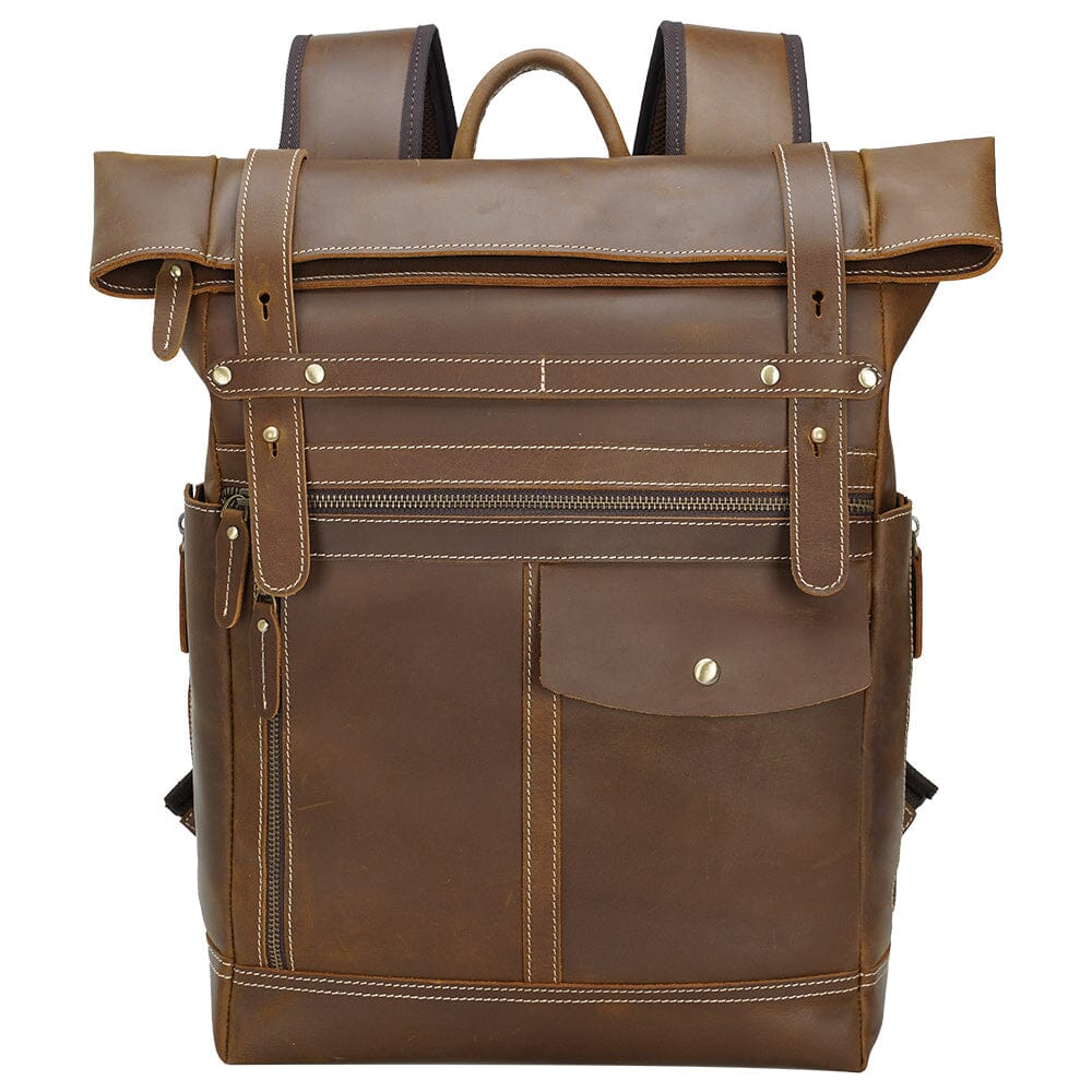 Leder Laptop Rucksack 16,5L Valeron – Business Backpack aus Echtleder