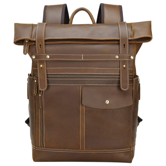 Leder Laptop Rucksack 16,5L Valeron – Business Backpack aus Echtleder