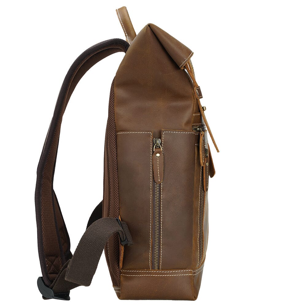 Leder Laptop Rucksack 16,5L Valeron – Business Backpack aus Echtleder