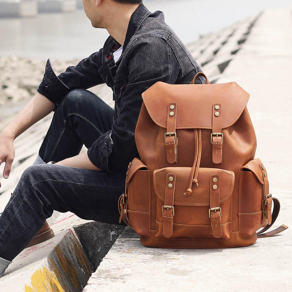Leather Travel Backpack Ravenridge 25L – Vintage Lederrucksack Herren