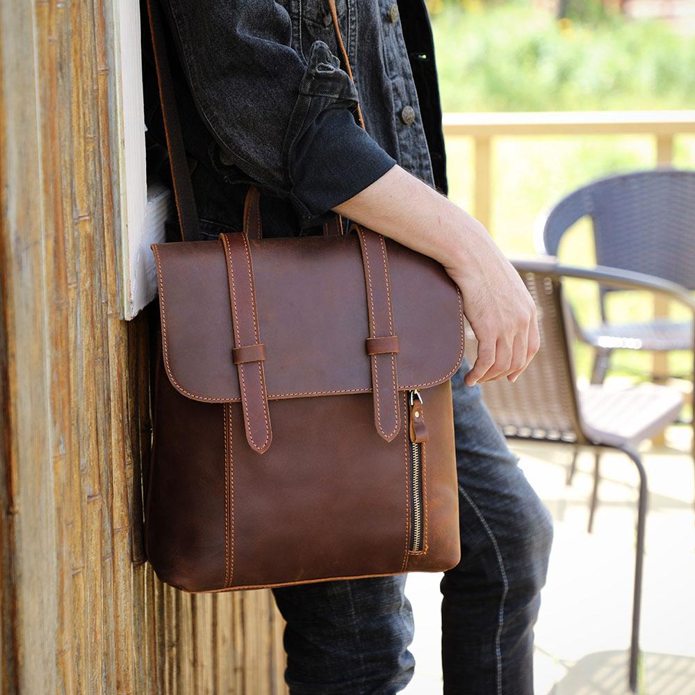 Kleiner Leder Rucksack 10L Ithvara – Vintage Rucksack aus Leder