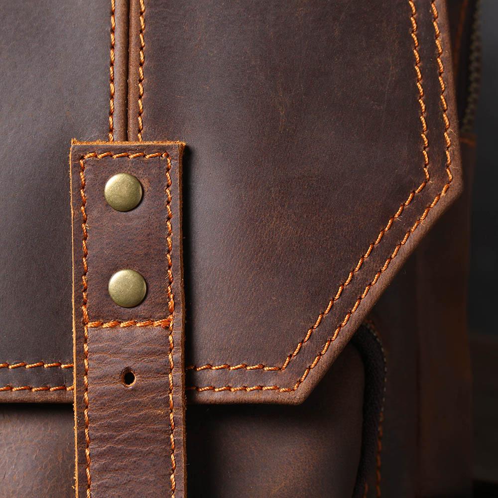 Brown Leather Rucksack BJORVIK 18L – Vintage Lederrucksack Unisex