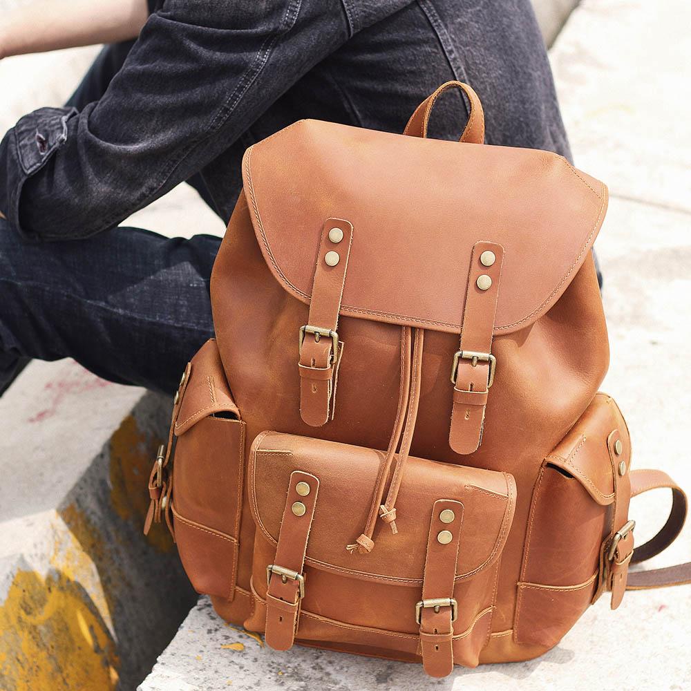 Leather Travel Backpack Ravenridge 25L – Vintage Lederrucksack Herren
