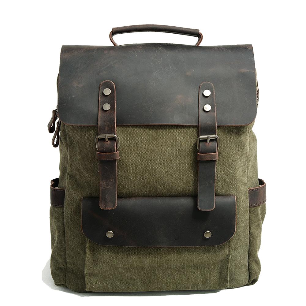 Canvas Tasche Norwegen – Vintage Rucksack für Laptop & Reisen 16L