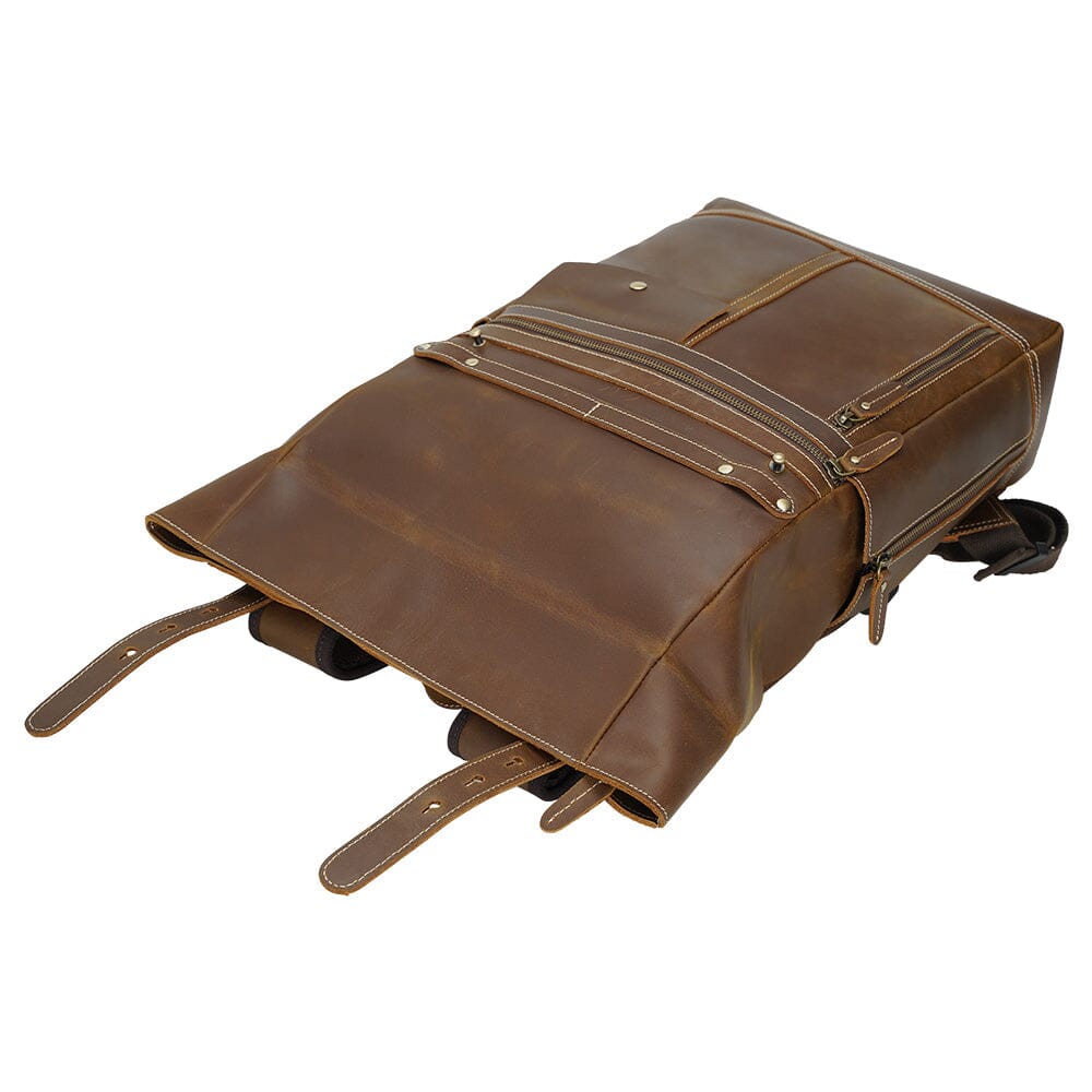 Leder Laptop Rucksack 16,5L Valeron – Business Backpack aus Echtleder