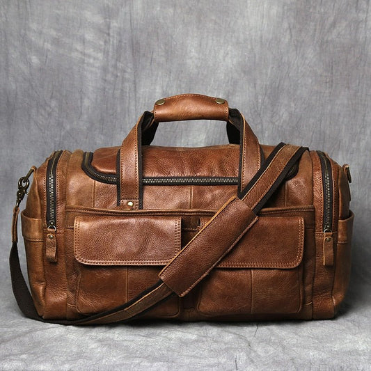 Weekender Leder – Vintage Reisetasche aus Rindsleder für Herren