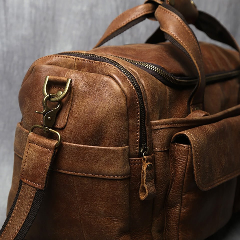 Weekender Leder – Vintage Reisetasche aus Rindsleder für Herren