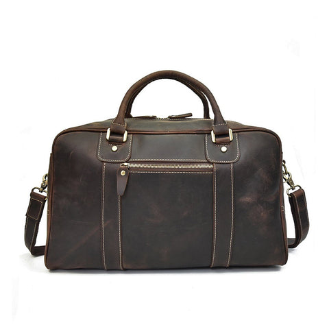 Leder-Nachttasche 29L – Vintage Quito Weekender für Reisen