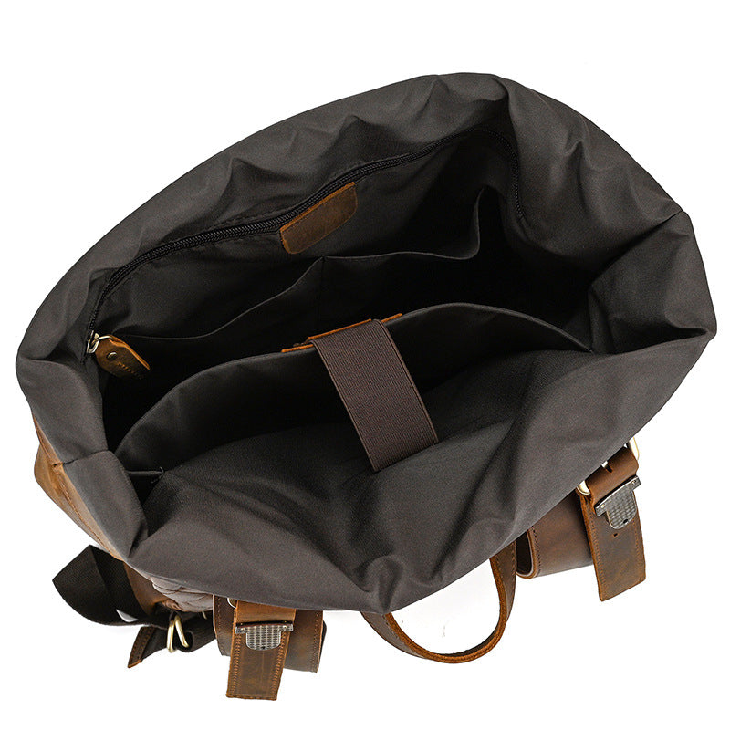 Rolltop Leder Rucksack 20L Indoro – Vintage Echtleder Backpack