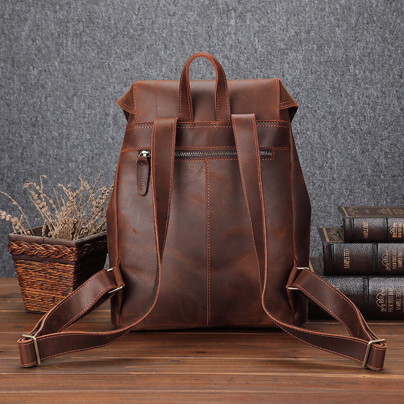 Leder Schulranzen Rucksack 16L Oklair – Vintage Satchel aus Leder
