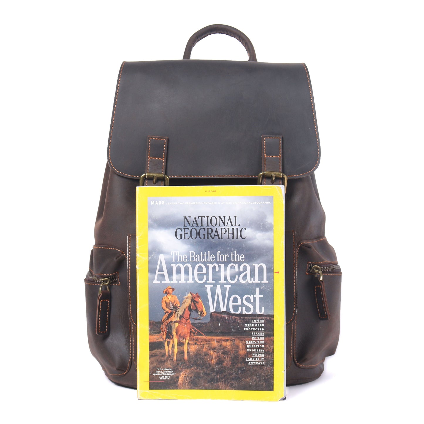 Leder Turnbeutel Rucksack 14L Darven – Vintage Backpack aus Echtleder