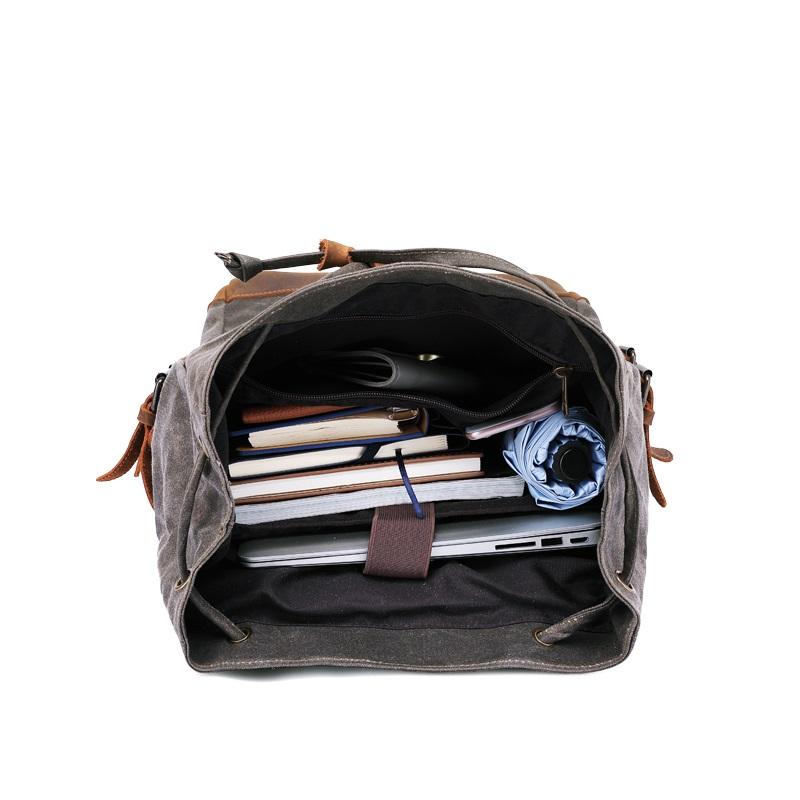 Vintage Style Backpack HAVIK 22L – Canvas Rucksack mit Leder