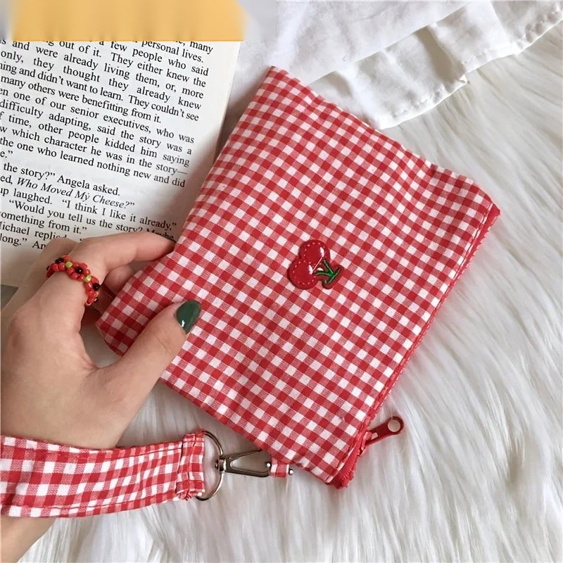 Schminktasche Kirsche Canvas – Kosmetiktasche mit Griff