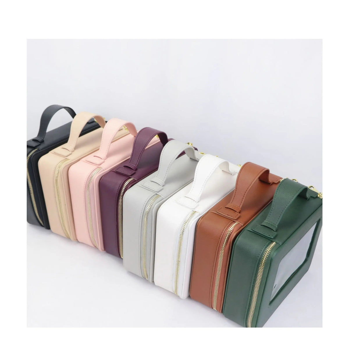 Kulturtasche Set Echtleder – Saffiano-Prägung & PVC