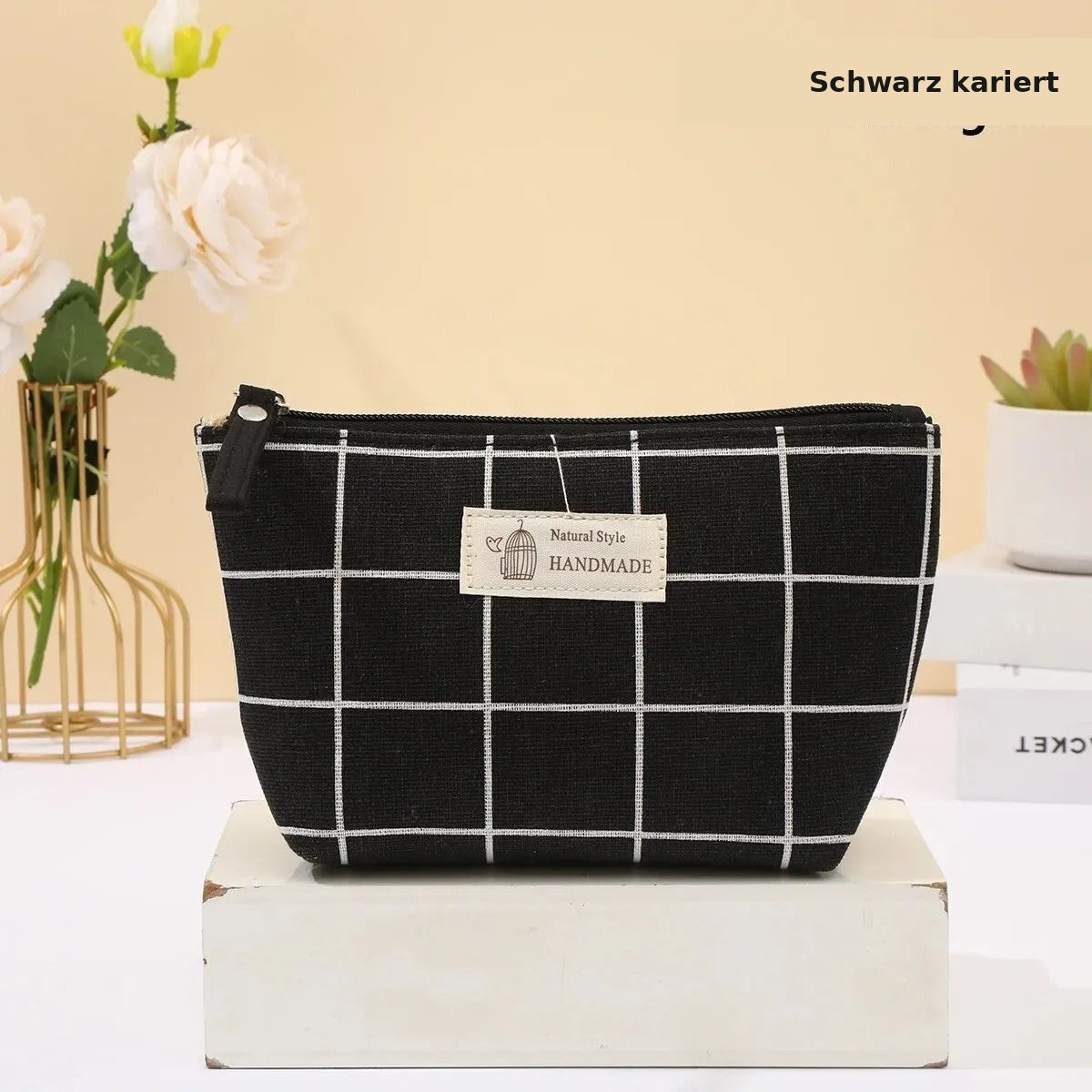 Canvas-Mäppchen mit Reißverschluss – Mün – Schwarz